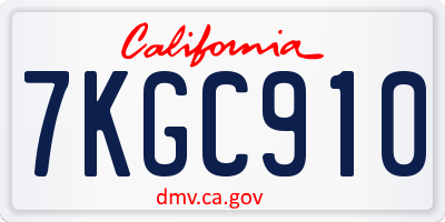 CA license plate 7KGC910