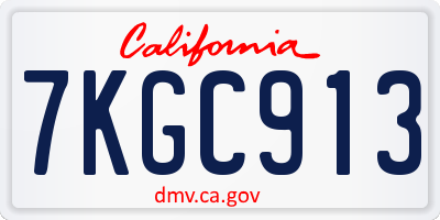 CA license plate 7KGC913