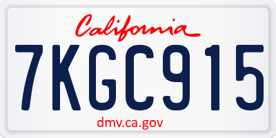 CA license plate 7KGC915