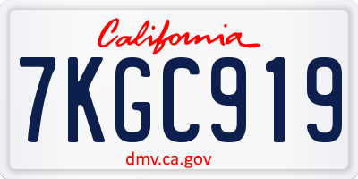 CA license plate 7KGC919