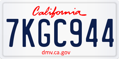 CA license plate 7KGC944