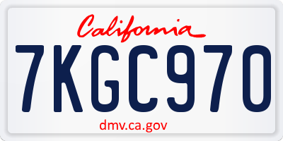 CA license plate 7KGC970