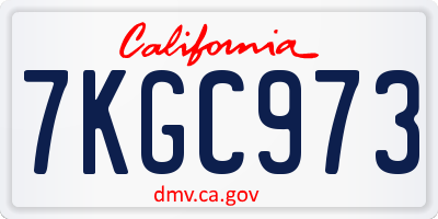 CA license plate 7KGC973