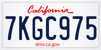 CA license plate 7KGC975
