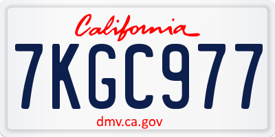 CA license plate 7KGC977