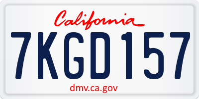 CA license plate 7KGD157