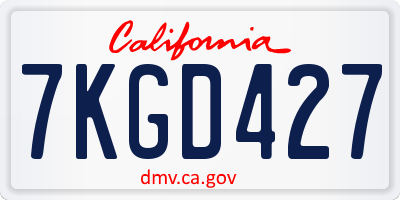 CA license plate 7KGD427