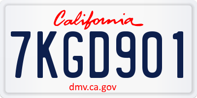 CA license plate 7KGD901