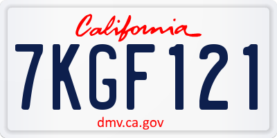 CA license plate 7KGF121