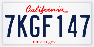 CA license plate 7KGF147