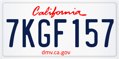 CA license plate 7KGF157