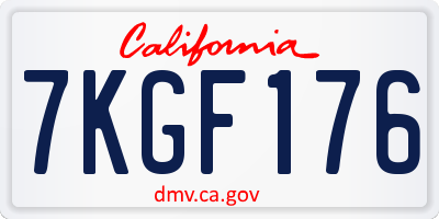 CA license plate 7KGF176