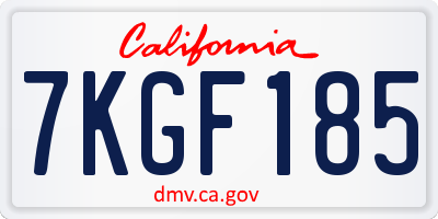 CA license plate 7KGF185