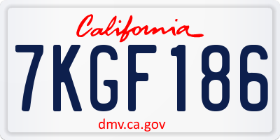 CA license plate 7KGF186