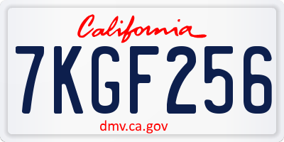 CA license plate 7KGF256