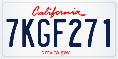 CA license plate 7KGF271