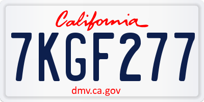 CA license plate 7KGF277