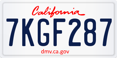 CA license plate 7KGF287