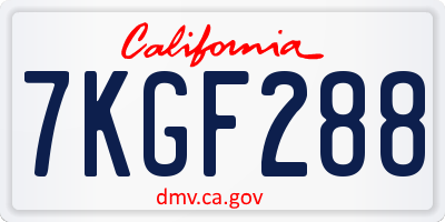 CA license plate 7KGF288