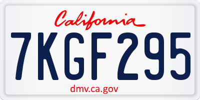CA license plate 7KGF295