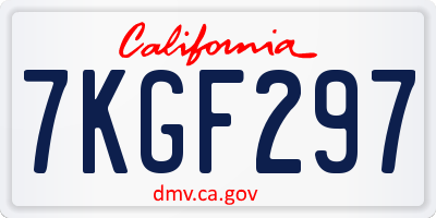 CA license plate 7KGF297