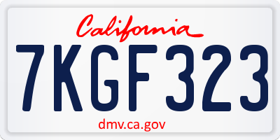 CA license plate 7KGF323