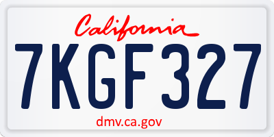 CA license plate 7KGF327