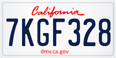 CA license plate 7KGF328