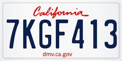 CA license plate 7KGF413