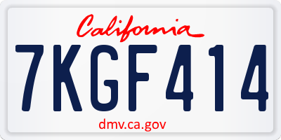 CA license plate 7KGF414