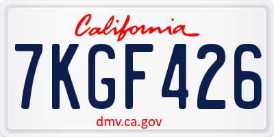 CA license plate 7KGF426