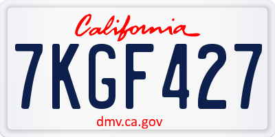 CA license plate 7KGF427