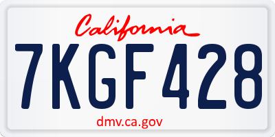 CA license plate 7KGF428