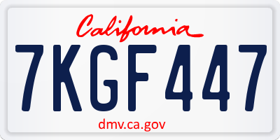 CA license plate 7KGF447