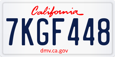 CA license plate 7KGF448