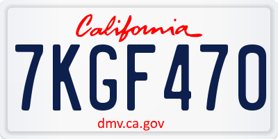 CA license plate 7KGF470