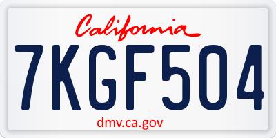 CA license plate 7KGF504