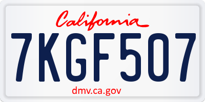 CA license plate 7KGF507