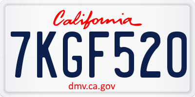 CA license plate 7KGF520