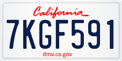 CA license plate 7KGF591