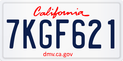 CA license plate 7KGF621