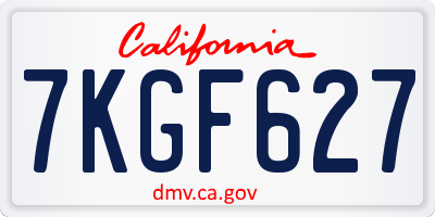 CA license plate 7KGF627