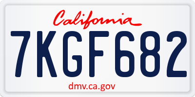 CA license plate 7KGF682