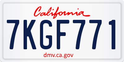 CA license plate 7KGF771