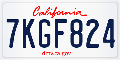 CA license plate 7KGF824