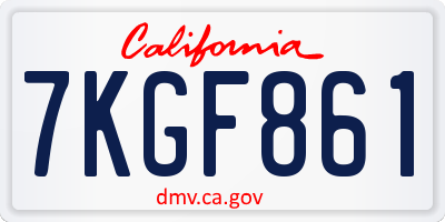 CA license plate 7KGF861