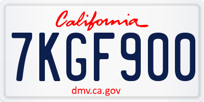 CA license plate 7KGF900