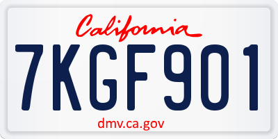 CA license plate 7KGF901