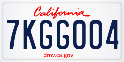 CA license plate 7KGG004