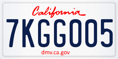 CA license plate 7KGG005
